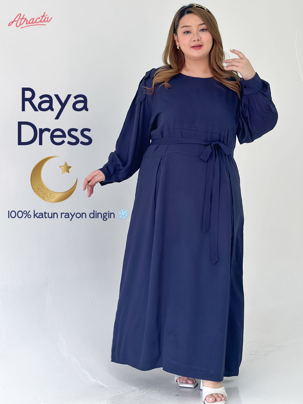 Gamis Raya Deep Navy Atractiv