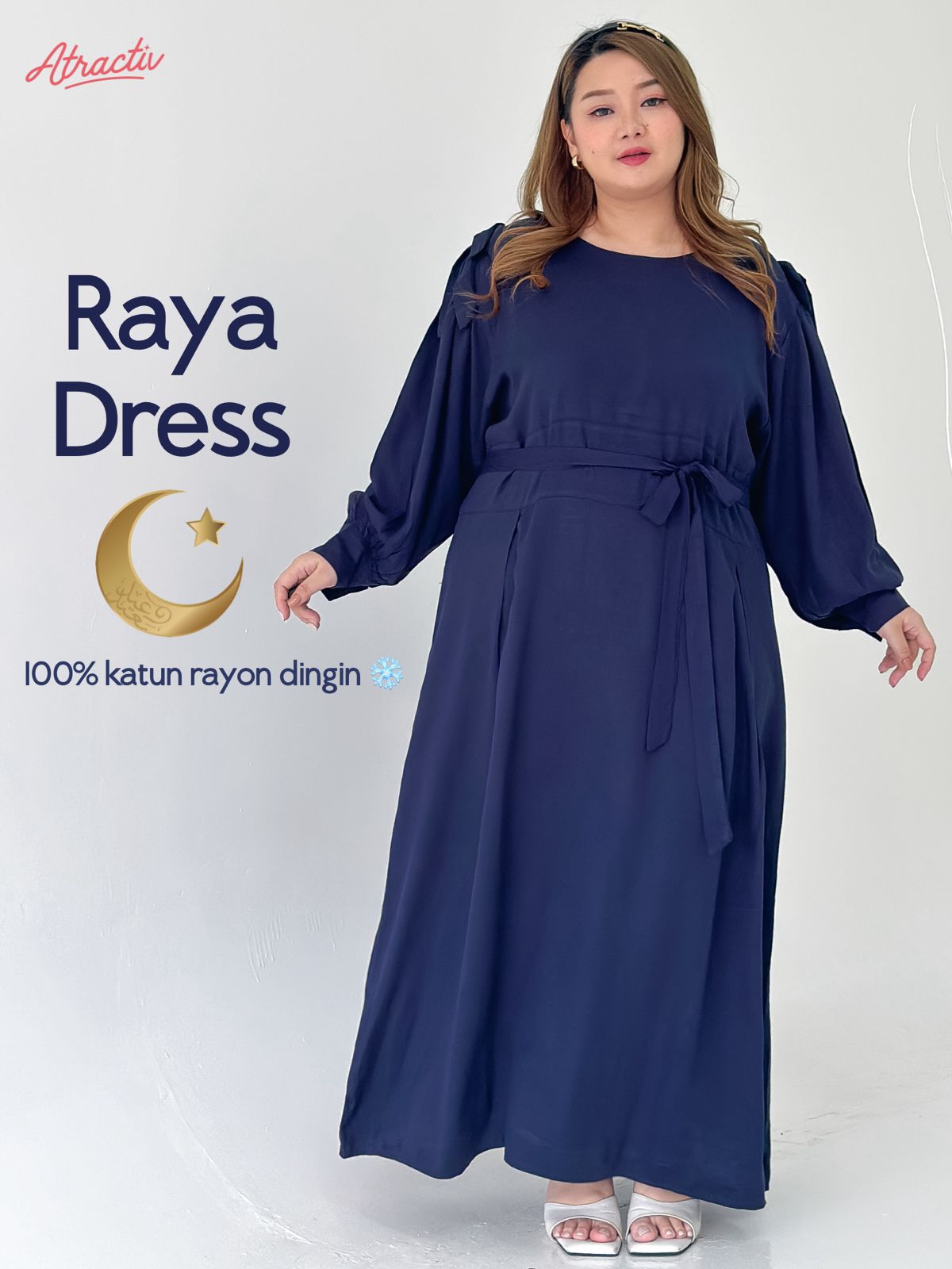 Gamis Raya Deep Navy Atractiv