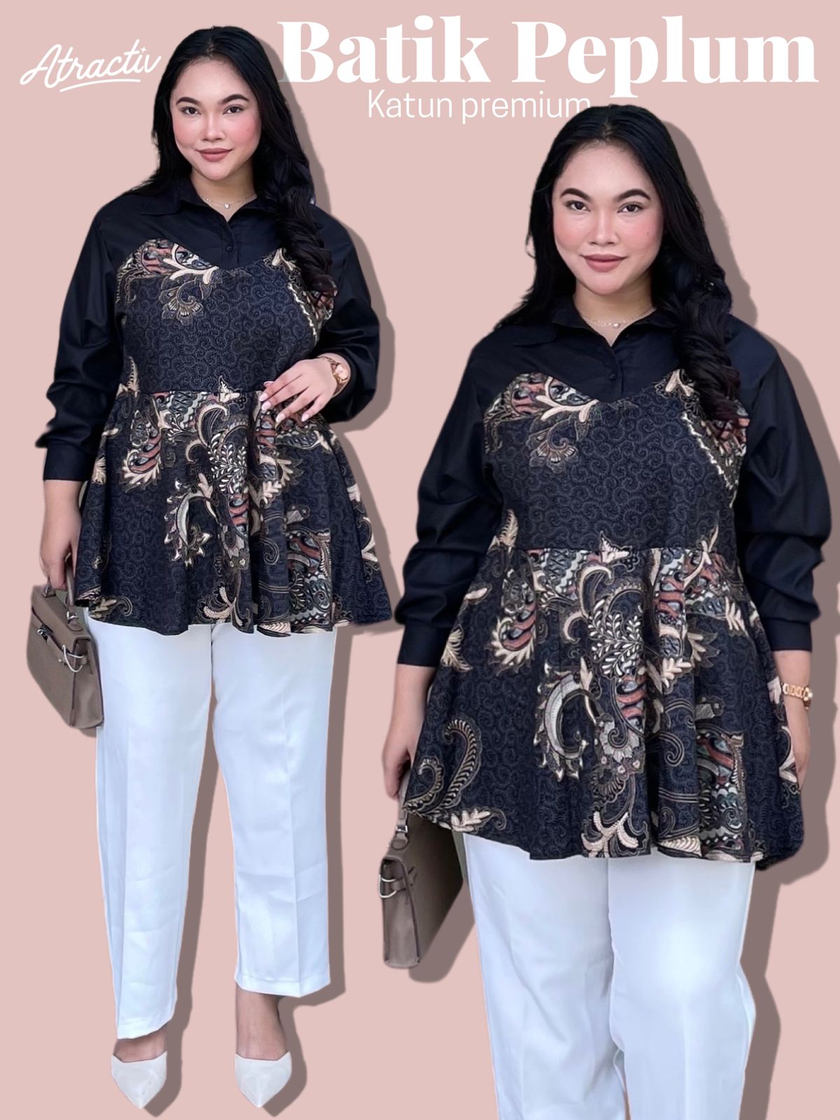 Batik Peplum Lengan Panjang Alya Atractiv