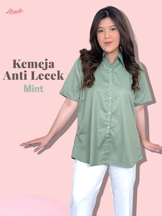 Kemeja Lengan Pendek Mint Anti Lecek ATRACTIV