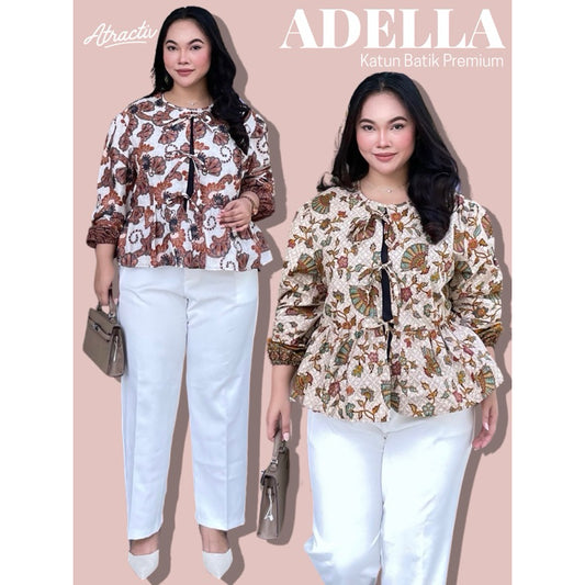 Blouse Batik Lengan Panjang Adella Merah ATRACTIV