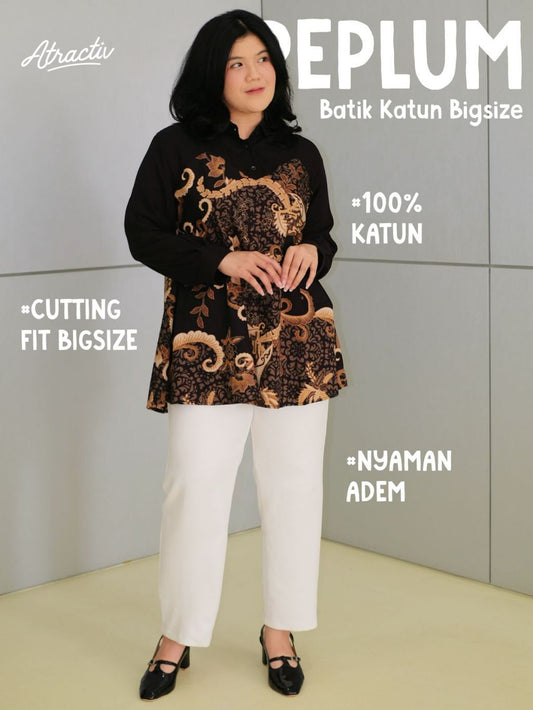 Batik Peplum Lengan Panjang Atractiv