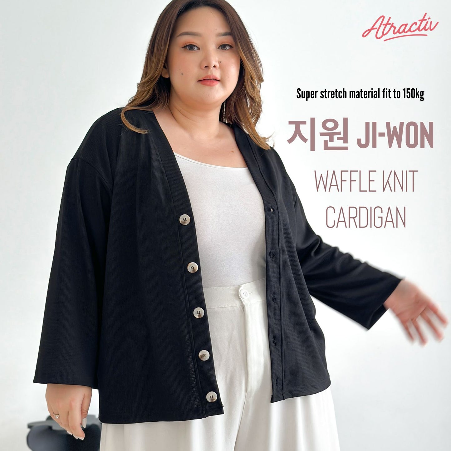 Outer Cardigan Jiwon Hitam ATRACTIV