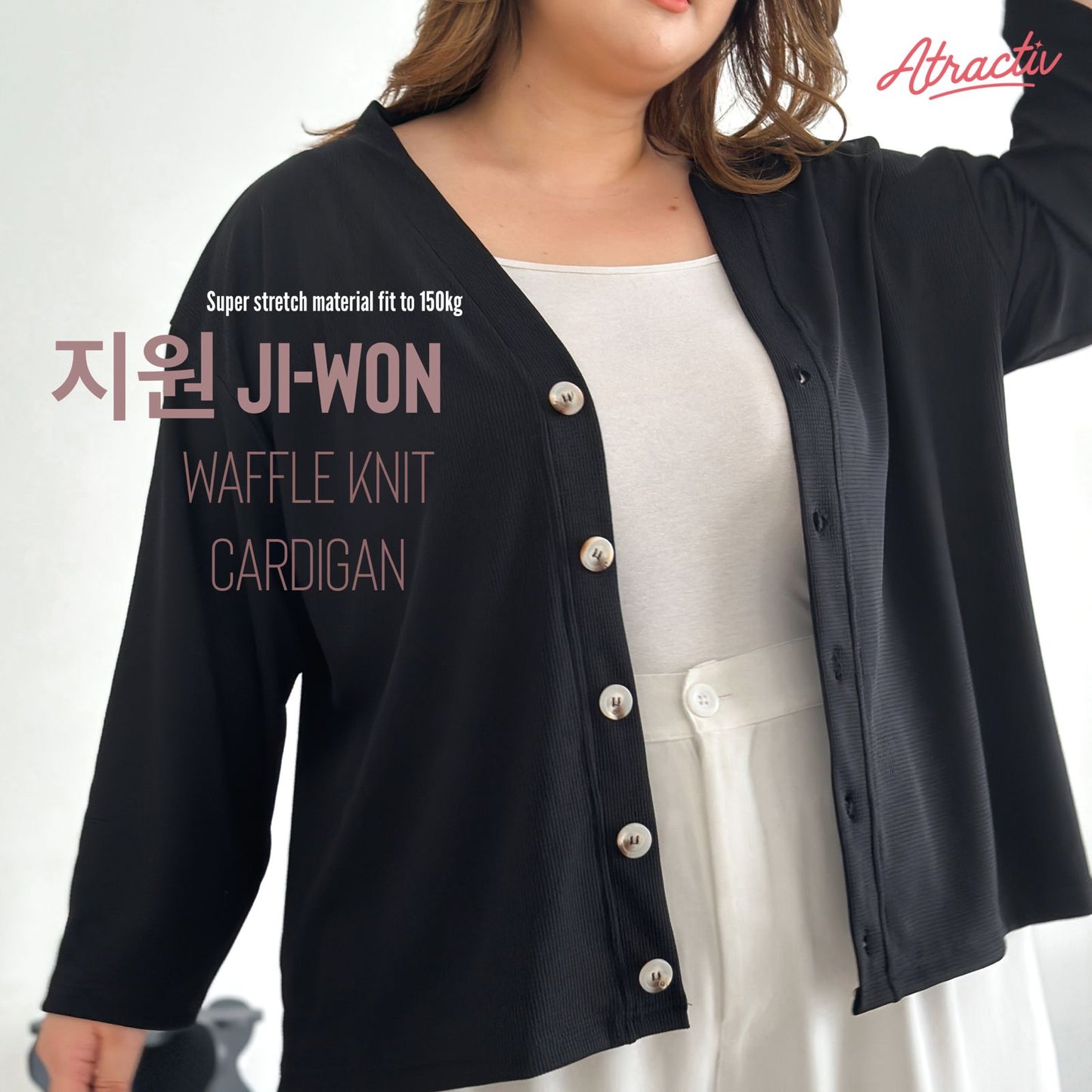 Outer Cardigan Jiwon Hitam ATRACTIV