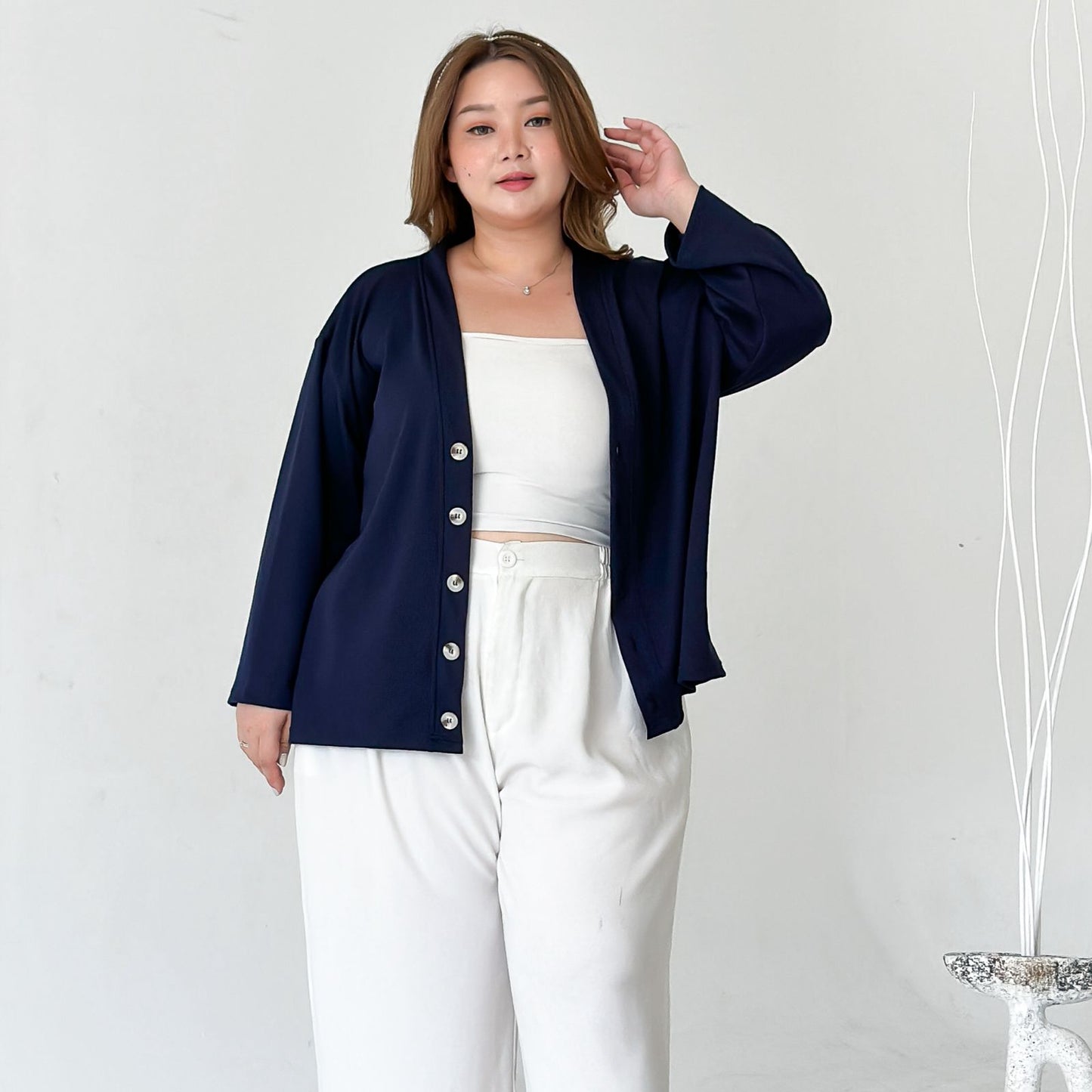 Outer Cardigan Jiwon Navy ATRACTIV