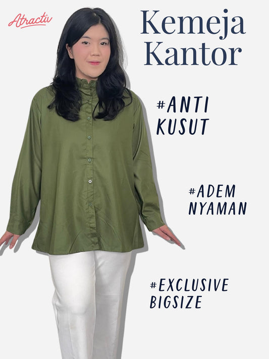 Kemeja Lengan Panjang Anti Lecek ATRACTIV (Army)