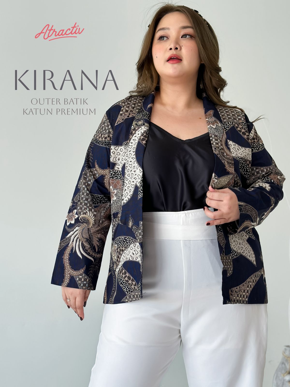 Outer Batik Katun Kirana Navy Atractiv