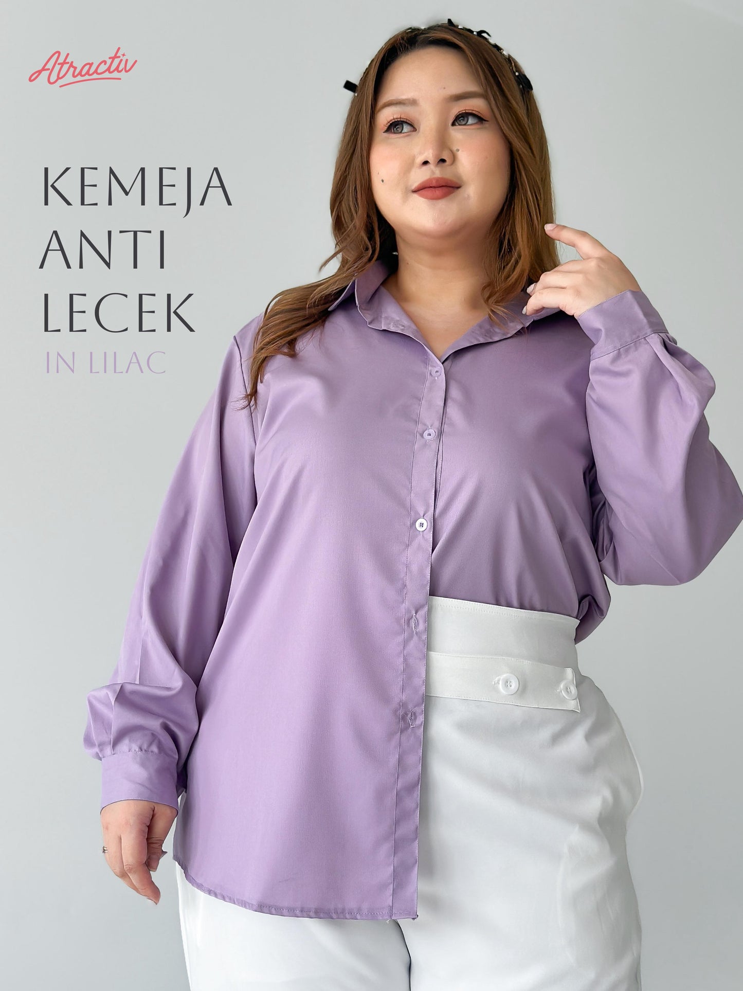 Kemeja Lengan Panjang Anti Lecek ATRACTIV (Lilac)