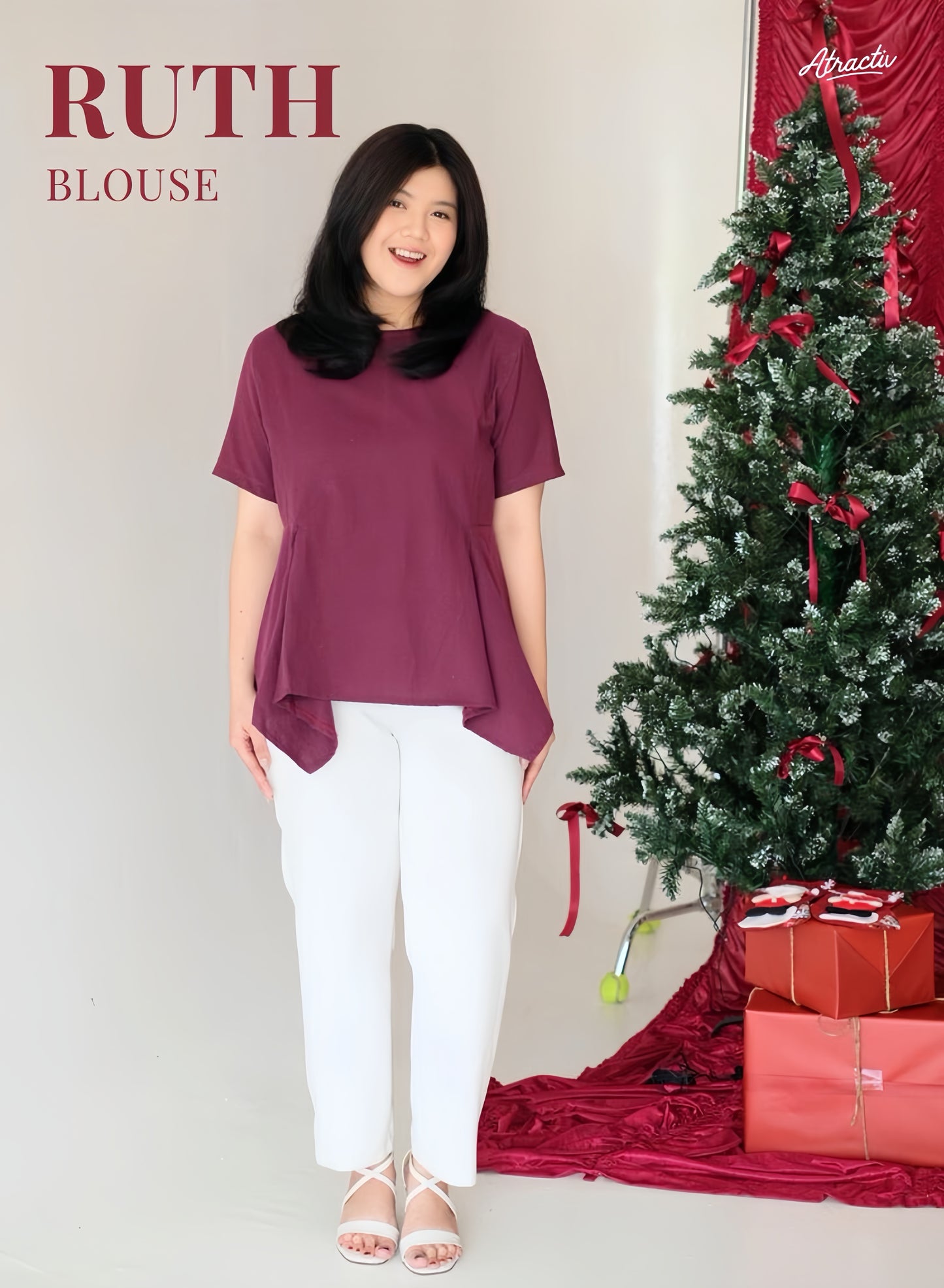 Blouse Ruth Maroon ATRACTIV