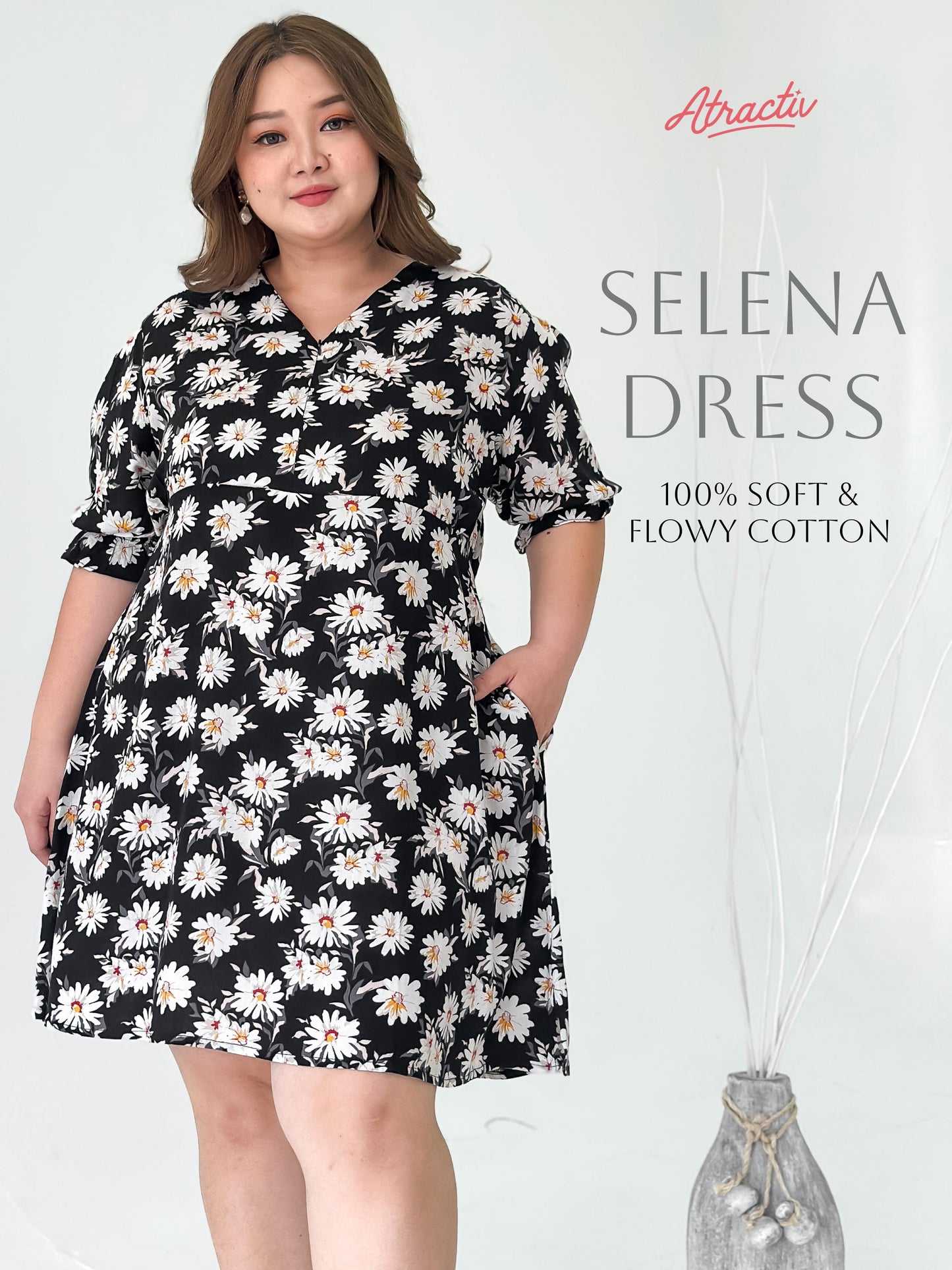 Dress Midi Selena Daisy ATRACTIV