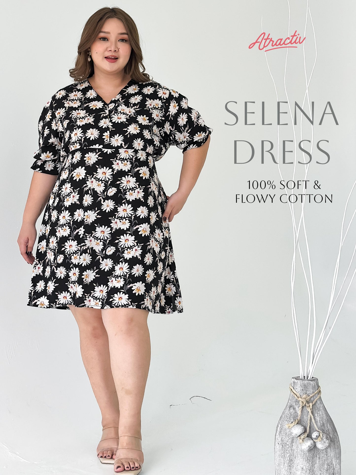 Dress Midi Selena Daisy ATRACTIV