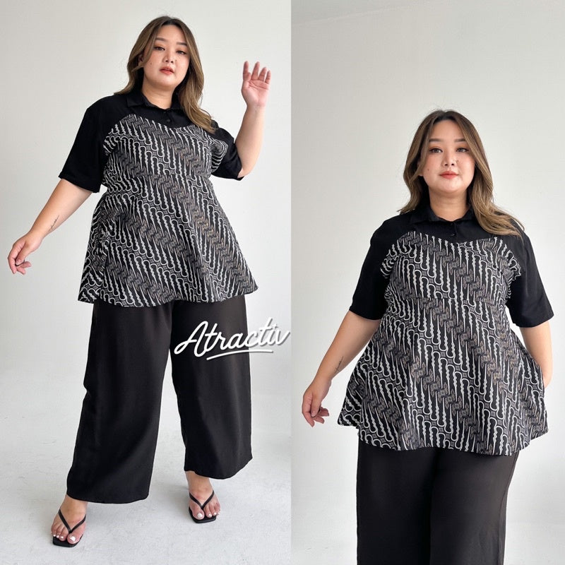 Batik Peplum Lengan Pendek Atractiv