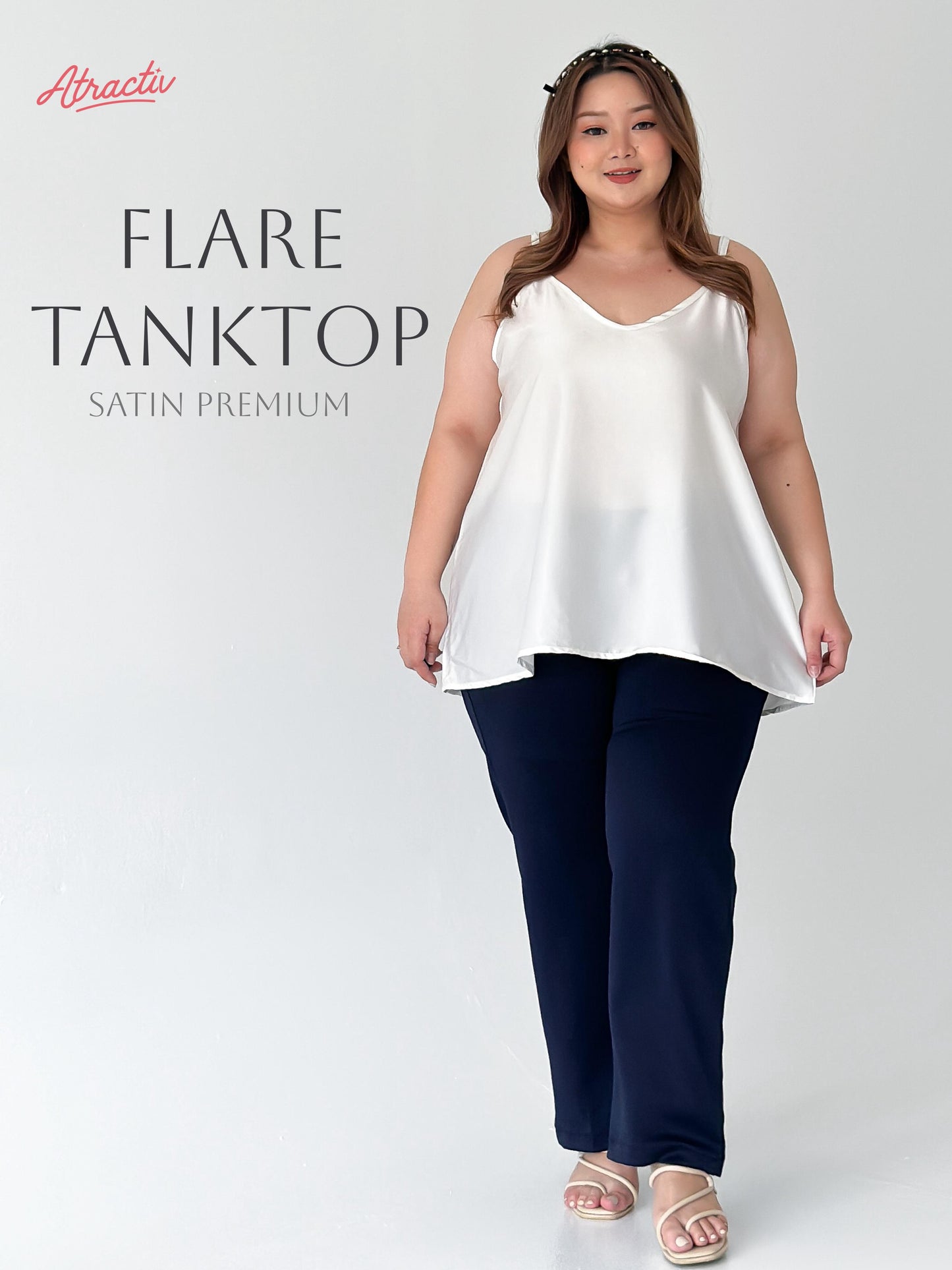 Tanktop Panjang Flare White ATRACTIV